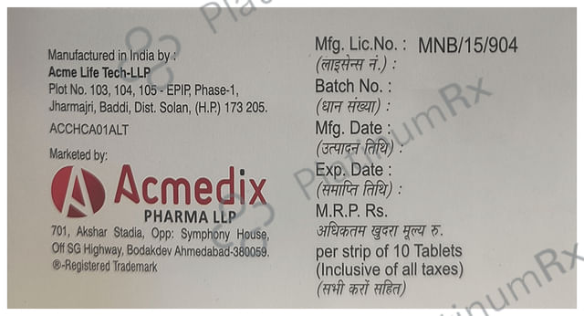 Acmetel CH 12.5/40mg Tablet 10s
