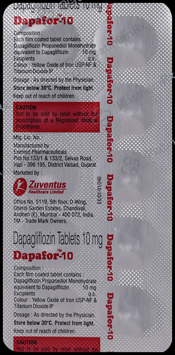 Dapafor 10mg Tablet