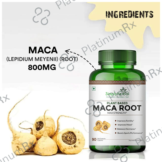 Simply Herbal Maca Root 800mg Vegetarian Capsules