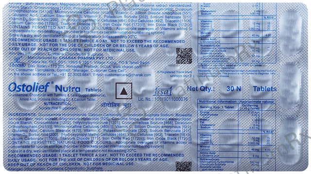 Ostolief Nutra Tablet - Repairs, Lubricates & Strengthens the Joints