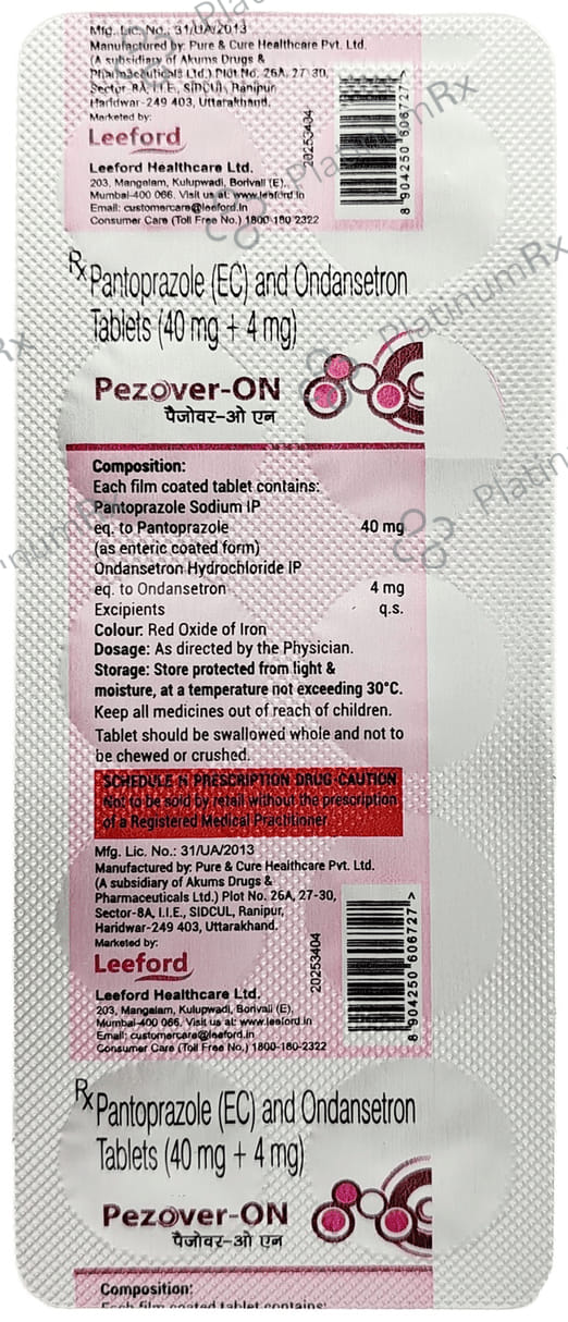 Pezover ON 40/4mg Tablet 10s