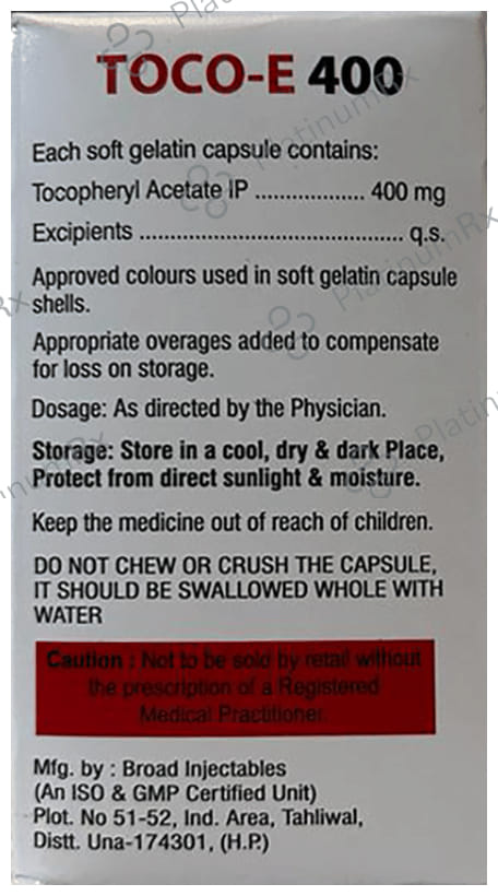 Toco E 400 Capsule 10s