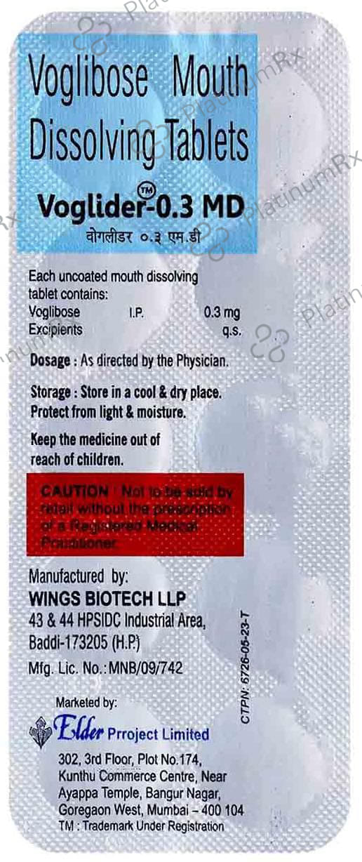 Voglider 0.3mg MD Tablet 10s
