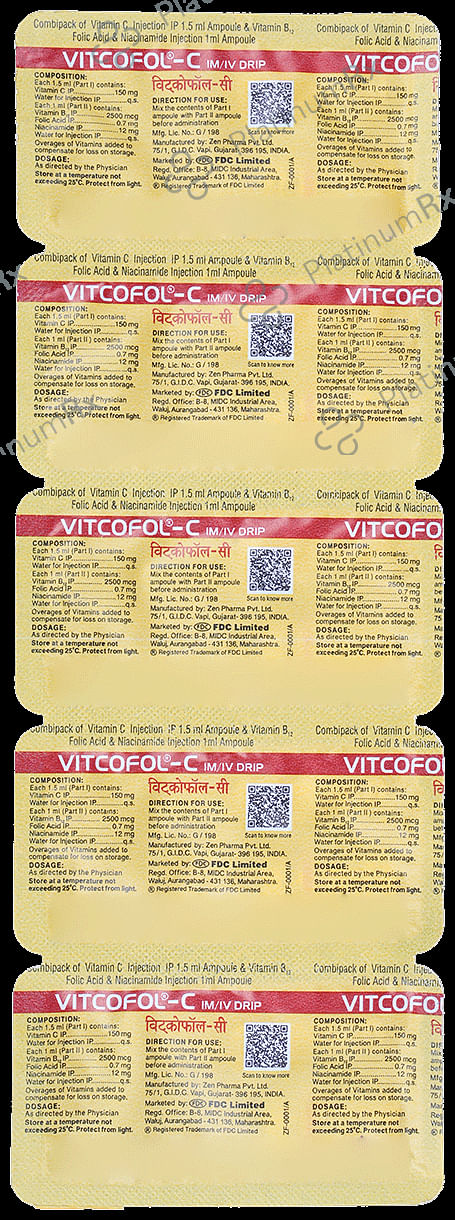 Vitcofol C Combipack Injection 1s