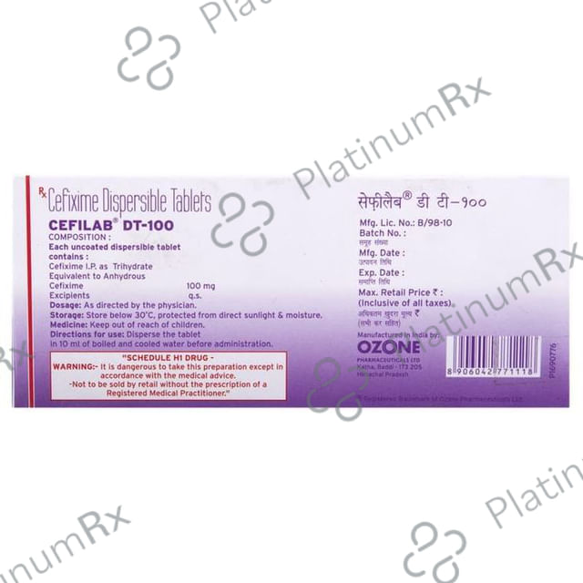 Cefilab DT 100mg Tablet 10s