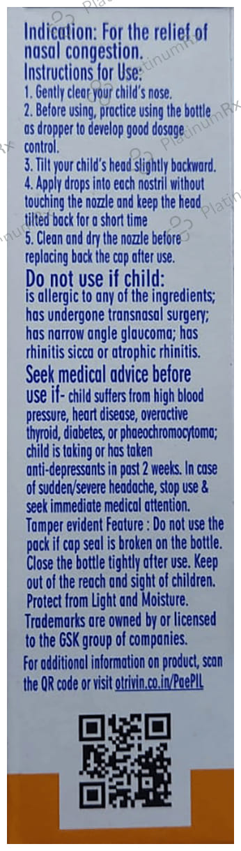 Otrivin 0.05% Paediatric Nasal Drop 10ml