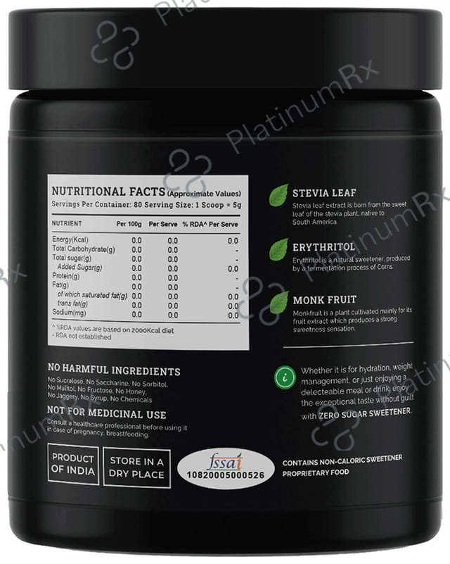 Zero Sugar Monk Fruit & Stevia Based Natural Sweetener