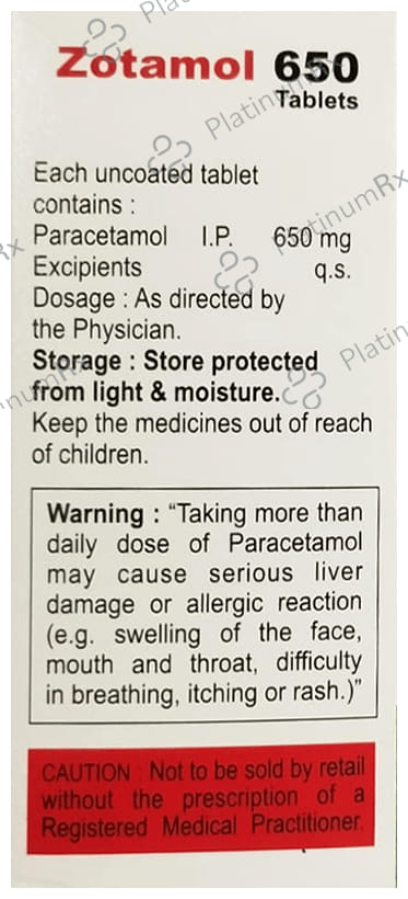 Zotamol 650mg Tablet 10s