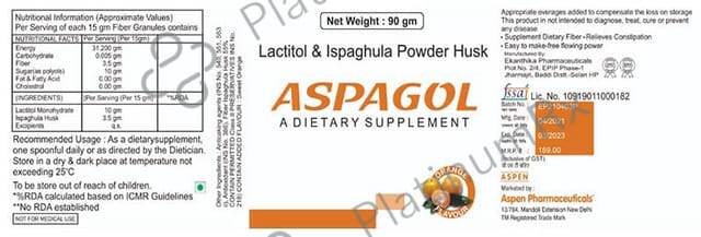 Aspagol 3.5/10gm Orange Flavour Husk Powder 90gm