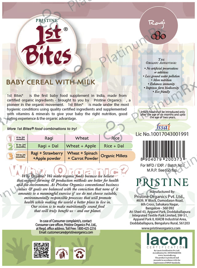 Pristine 1st Bites (6 Months 24 Months) Powder 400gm