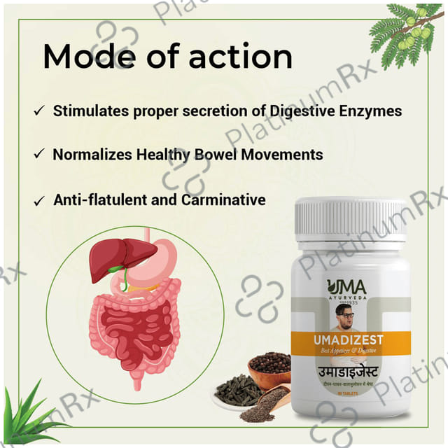 Uma Ayurveda Umadizest Best Appetizer & Digestive Tablet 60 tablets