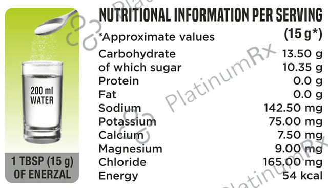 Enerzal Energy & Electrolyte Drink Flavour Powder Lime 50gm