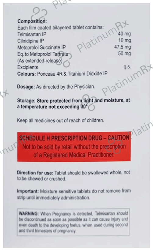 Cilnep TM 10mg/50mg/40mg Tablet ER 10s