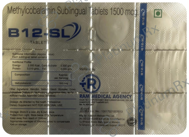 B12 SL 1500mcg Sublingual Tablet 10s