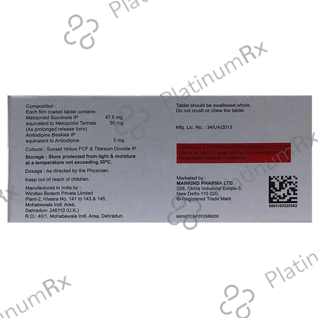 Amlokind Beta 50mg Tablet PR 10s
