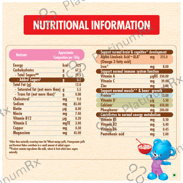 Nestle 2to6 Years Ceregrow Multigrain Cereal with Milk & Fruits Extra Saver Pack (50gm Each)