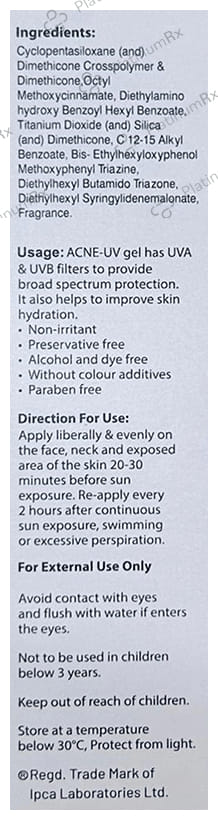 Acne UV Sunscreen Gel 60gm