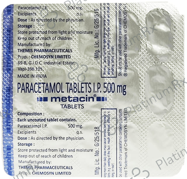 Metacin 500mg Tablet 15s