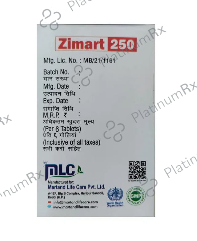 Zimart 250mg Tablet 6s