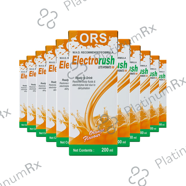 Electrorush ORS Orange Flavour Liquid 10x200ml
