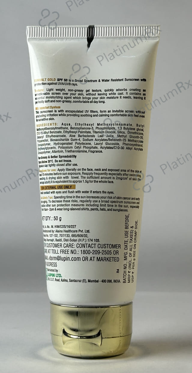 Sunhalt Gold Hydrating Sunscreen SPF 50 PA+++ Cream 50gm