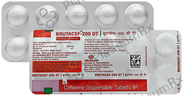 Brutacef DT 200mg Tablet 10s