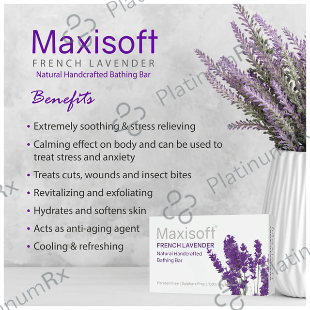 Maxisoft French Lavender Bathing Bar (75gm Each) 6 units