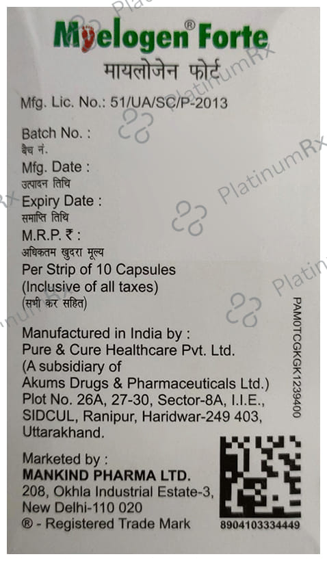 Myelogen Forte Capsule 10s