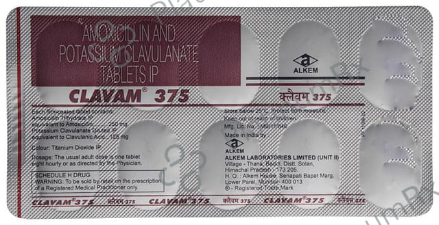 Clavam 375mg Tablet 10s