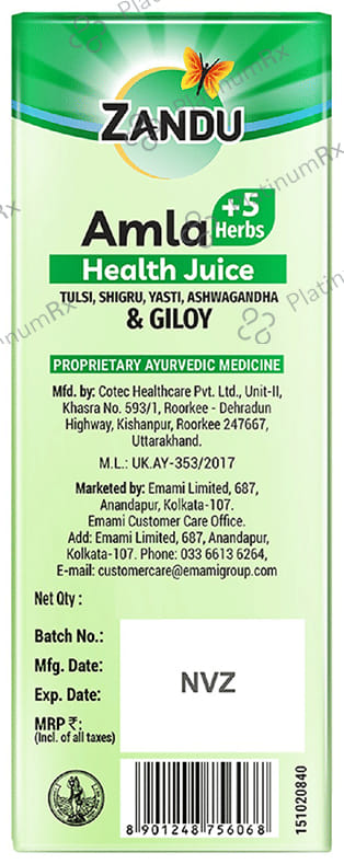 Zandu Amla +5 Herbs Juice