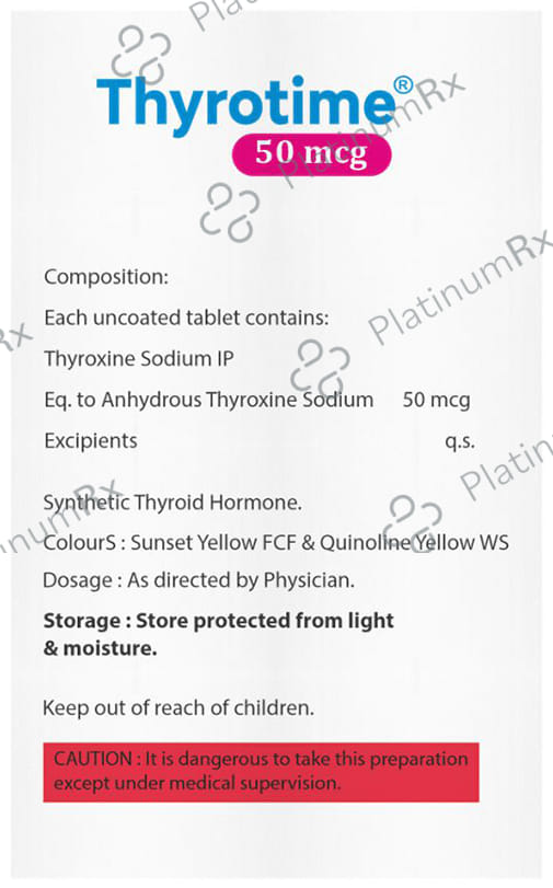 Thyrotime 50mcg Tablet 100s