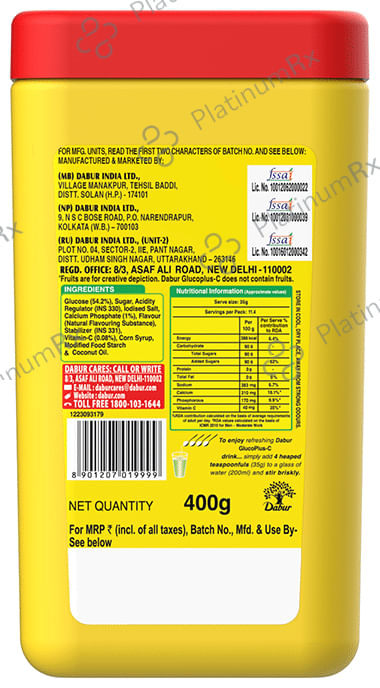 Dabur Glucoplus-C Powder Lemon