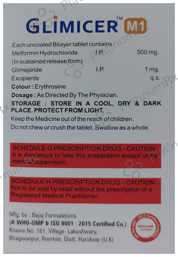 Glimicer M 1/500mg Tablet SR 10s