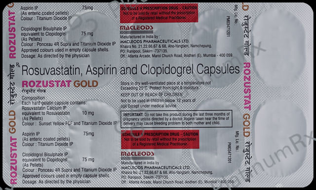 Rozustat Gold 10/75/75mg Capsule 10s