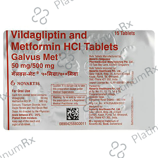 Galvus Met 500/50mg Tablet 15s