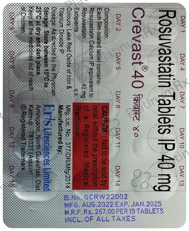 Crevast 40mg Tablet 15s