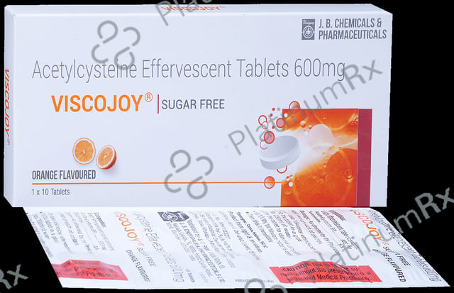 Viscojoy 600mg Effervescent Tablet Orange Sugar Free 10s