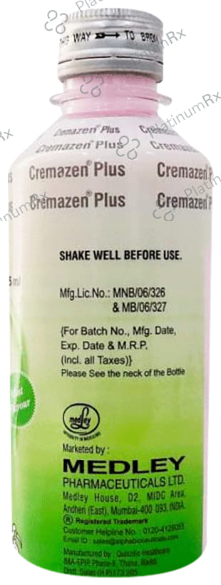 Cremazen Plus Mint Flavour Sugar Free Suspension 225ml
