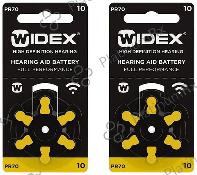 Widex Size 10 PR 70 Hearing Aid Battery (6 Each) 2 units