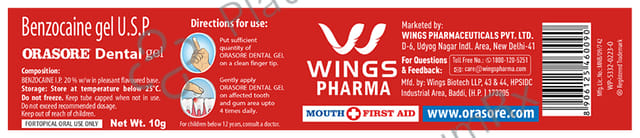 Orasore 20% Dental Gel 10gm