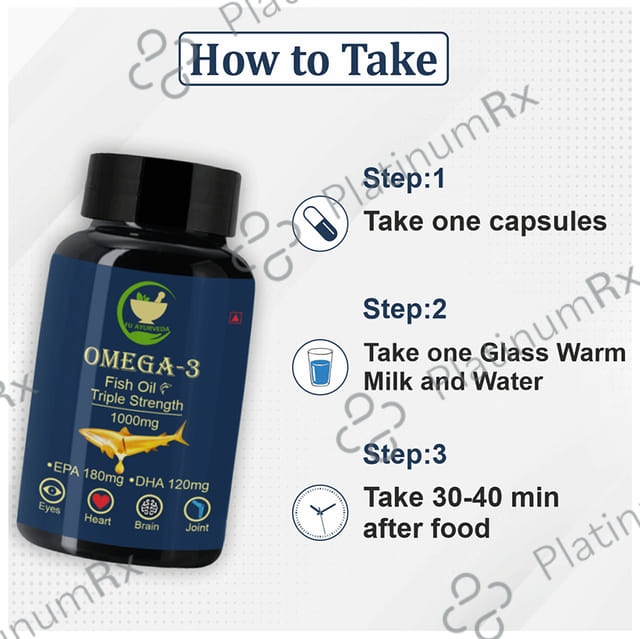 Fij Ayurveda Omega 3 Fish Oil Triple Strength 1000mg Capsule 60s