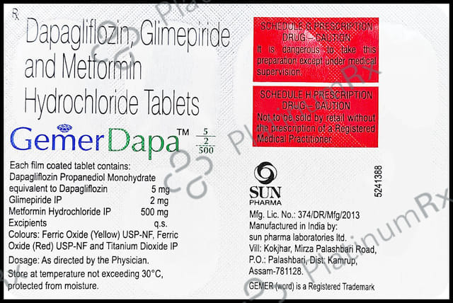 Gemer Dapa 5/2/500mg Tablet 7s