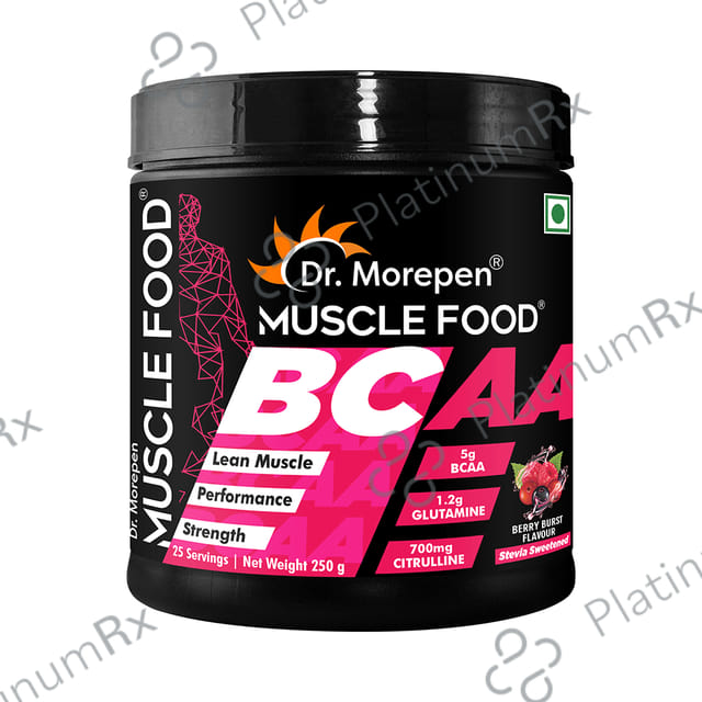 Dr. Morepen Muscle Food BCCA for Lean Muscles, Performance & Strength - Flavour Berry Burst