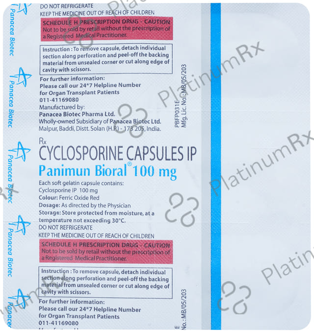 Panimun Bioral 100mg Capsule 6s