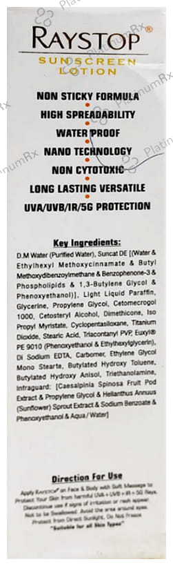 Raystop Sun Screen Lotion SPF 50+ 50 Lotion 50gm