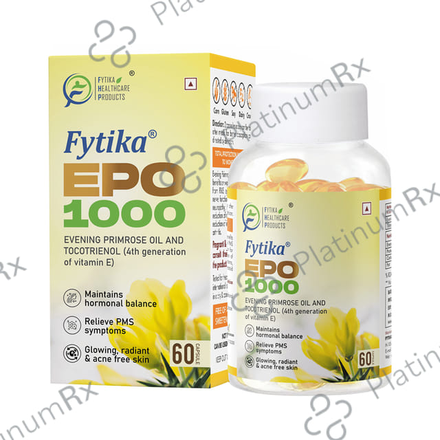 Fytika EPO 1000 Evening Primrose Oil and Tocotrienol Capsule