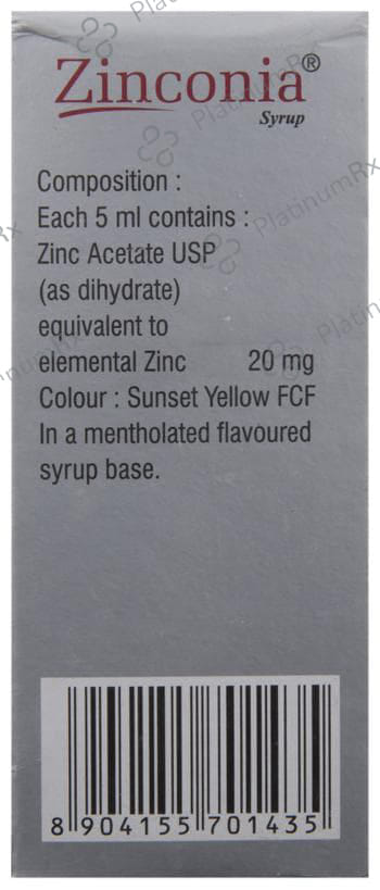 Zinconia 20mg Syrup 100ml