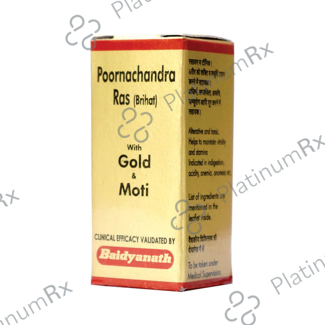 Baidyanath (Nagpur) Poornachandra Ras (Brihat) with Gold & Moti Tablet 10 tablets