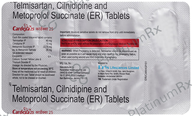 Cardexa 10/25/40mg Tablet ER 10s