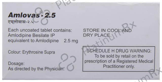 Amlovas 2.5mg Tablet 15s